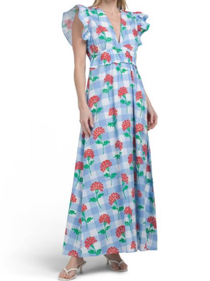 Sail To Sable Gingham Printed Dress